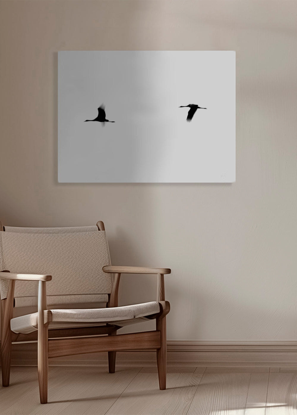 Konst tranor i flykt minimalistisk