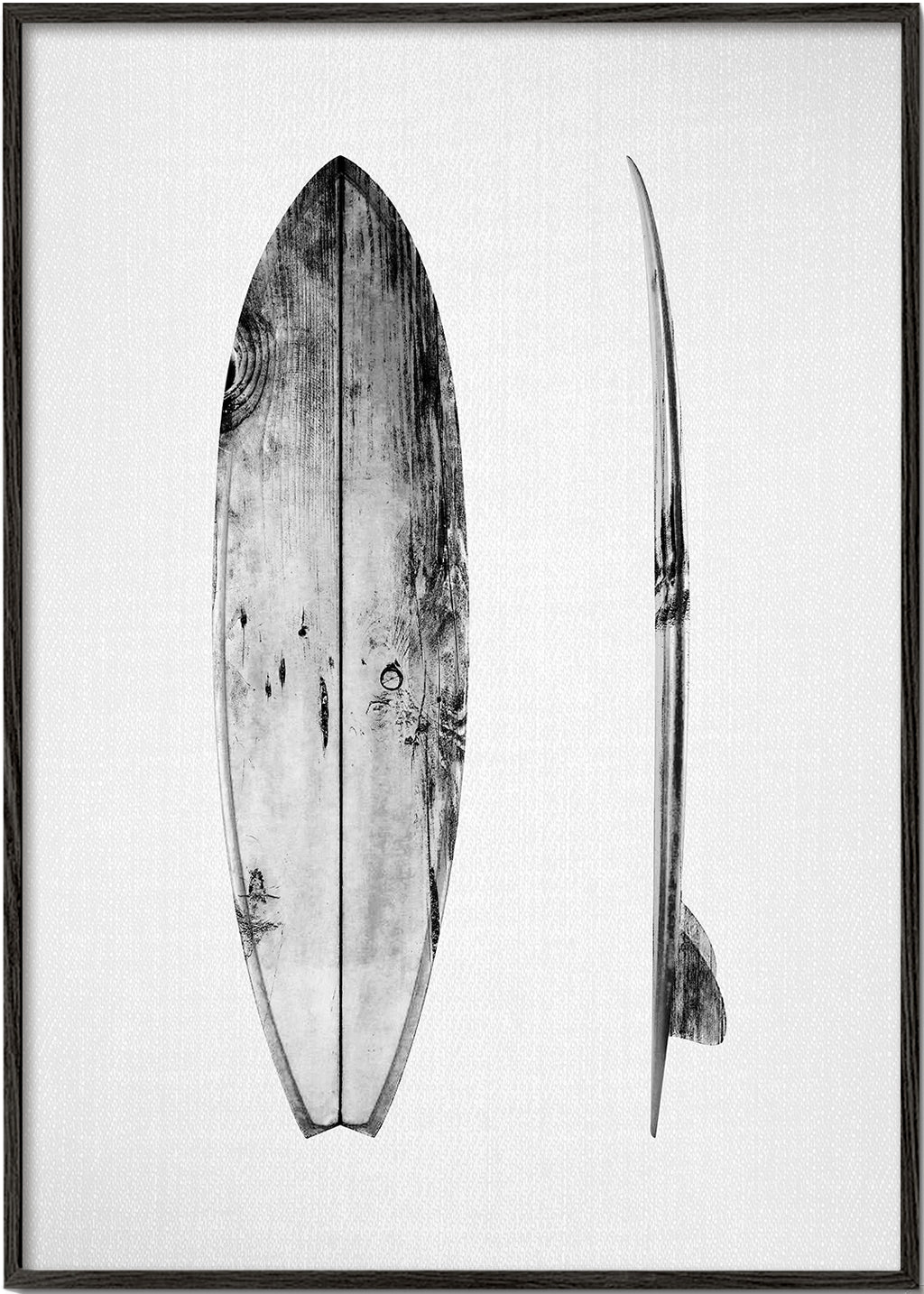Sportkonst surfbräda svartvit