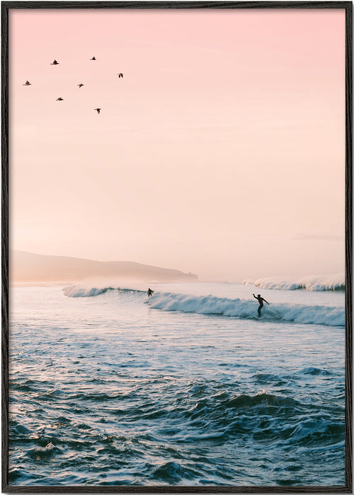 Sportkonst surf vid soluppgång