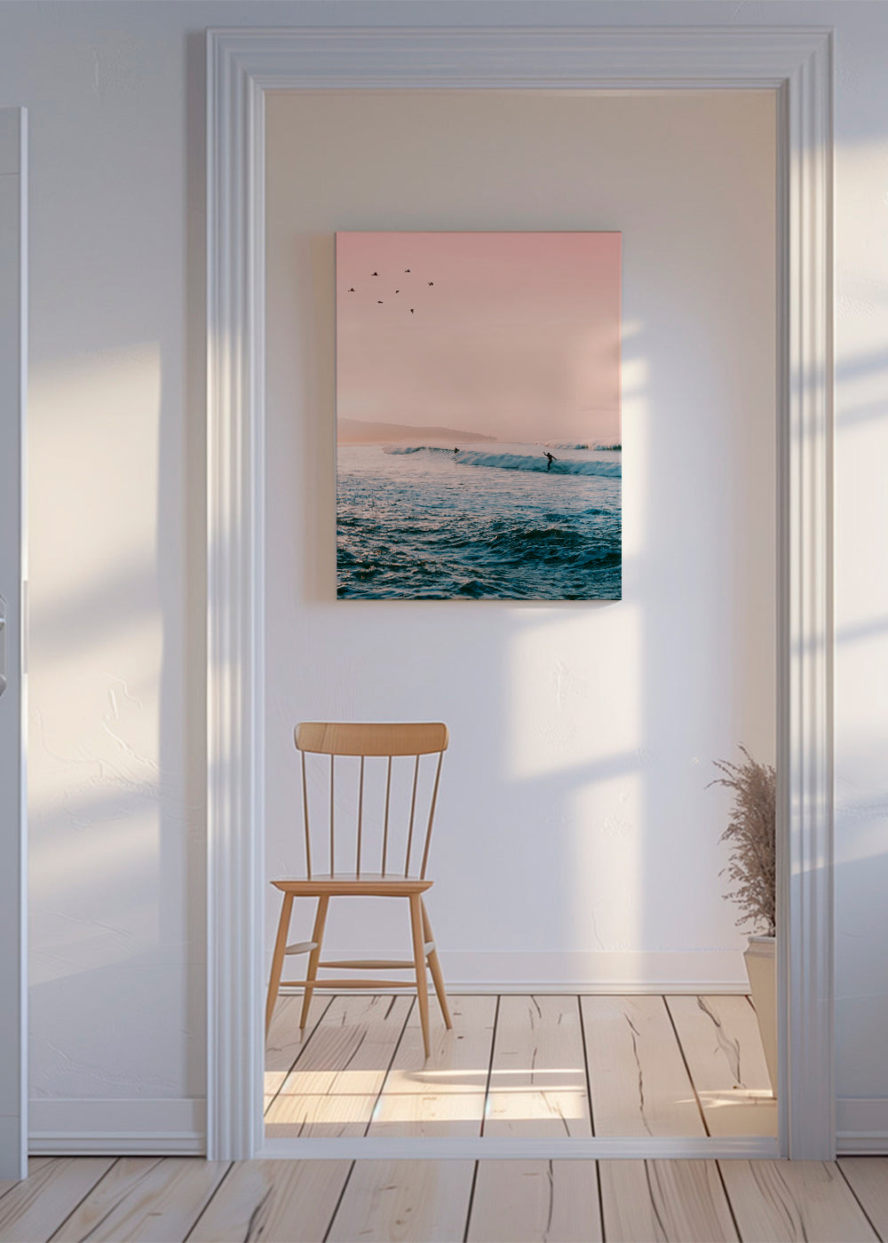 Sportkonst surf vid soluppgång