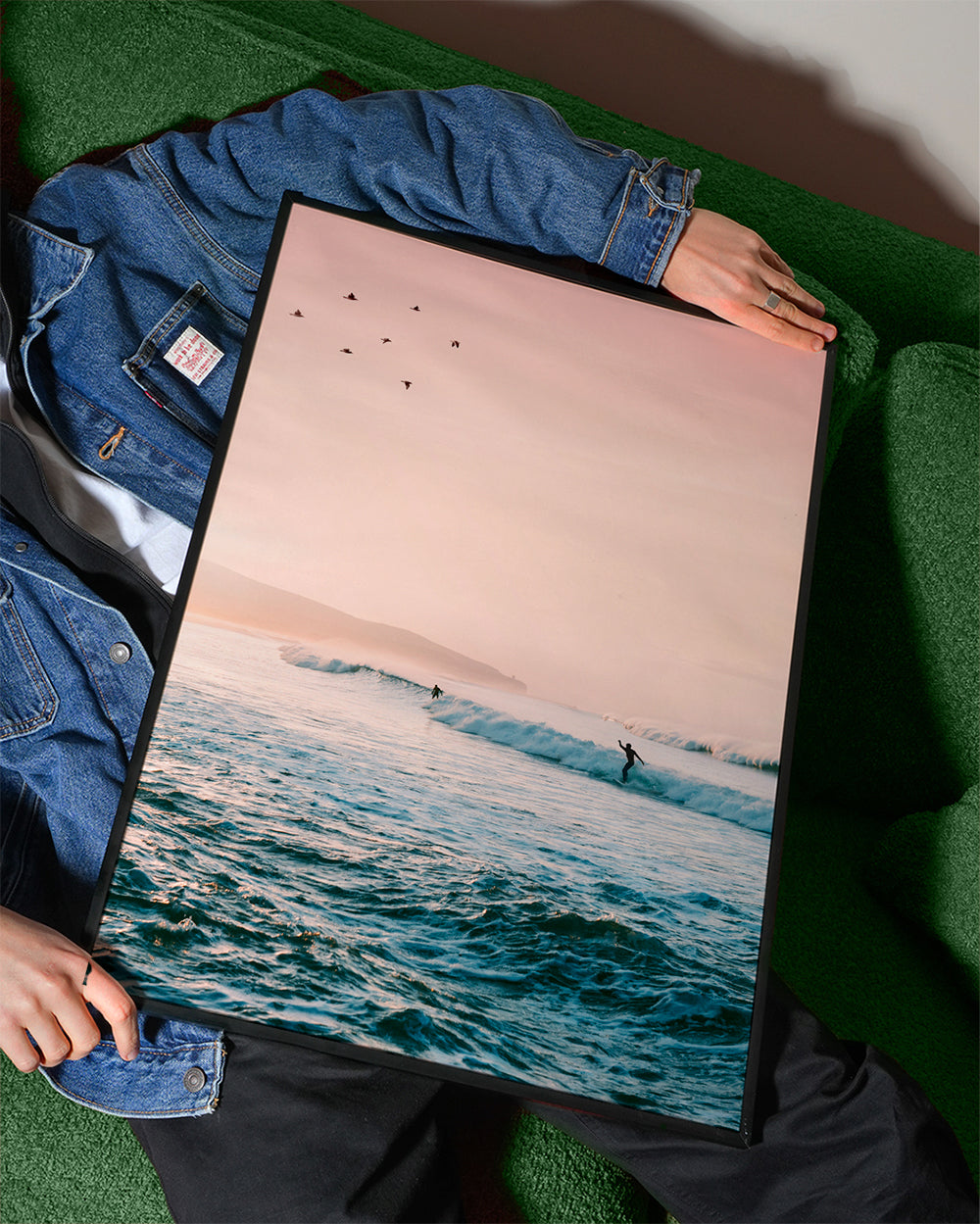 Sportkonst surf vid soluppgång