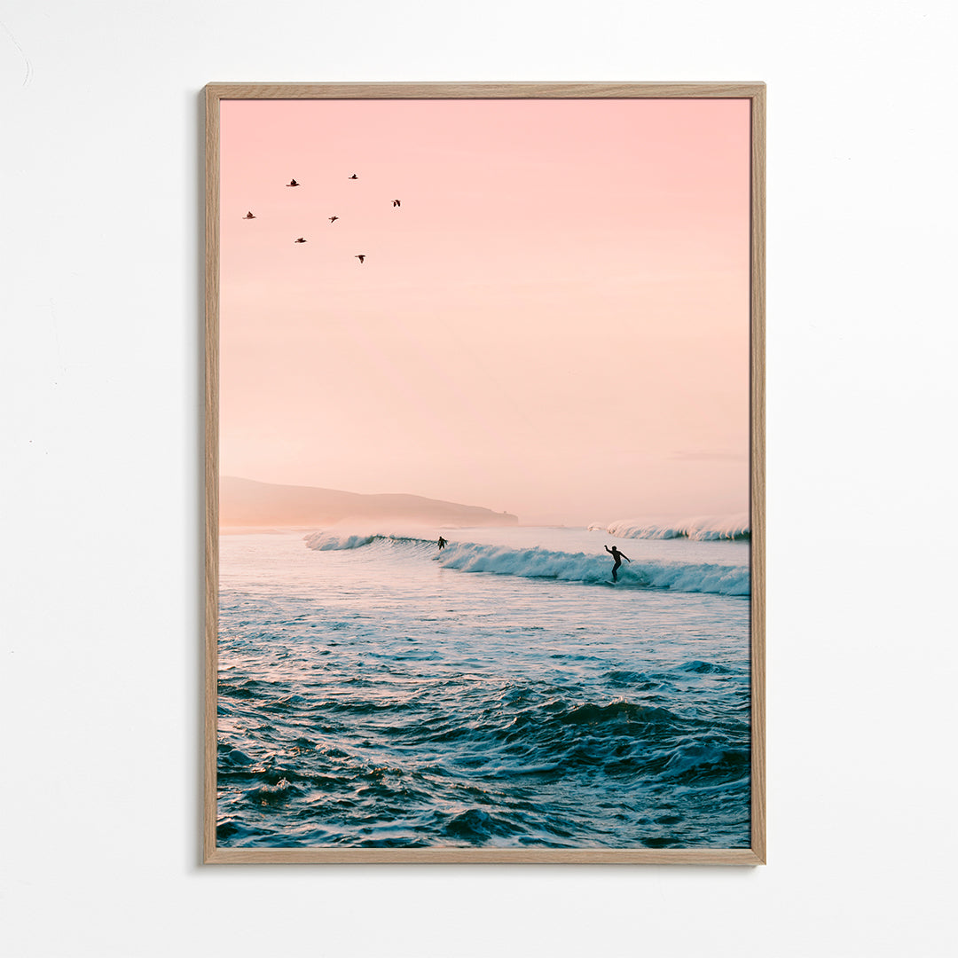 Sportkonst surf vid soluppgång