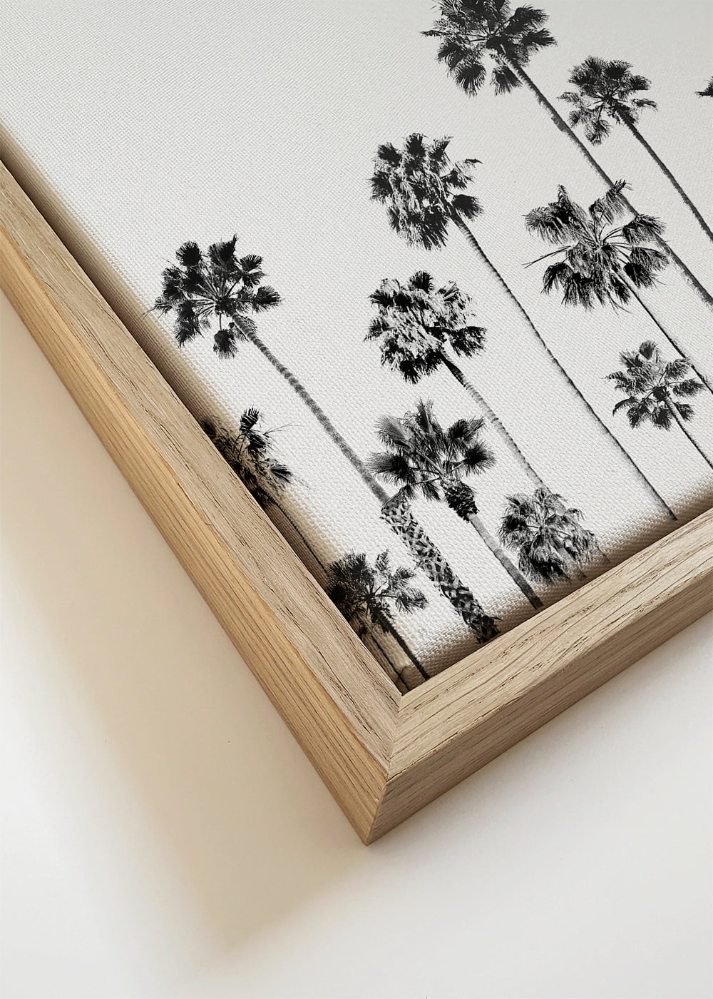 Botanisk print med palmer i svartvitt