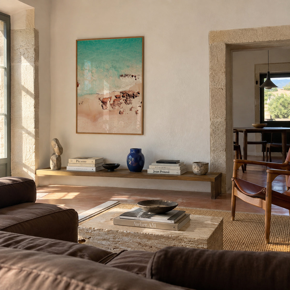 Golden Rose Beach - Framed poster in an interior