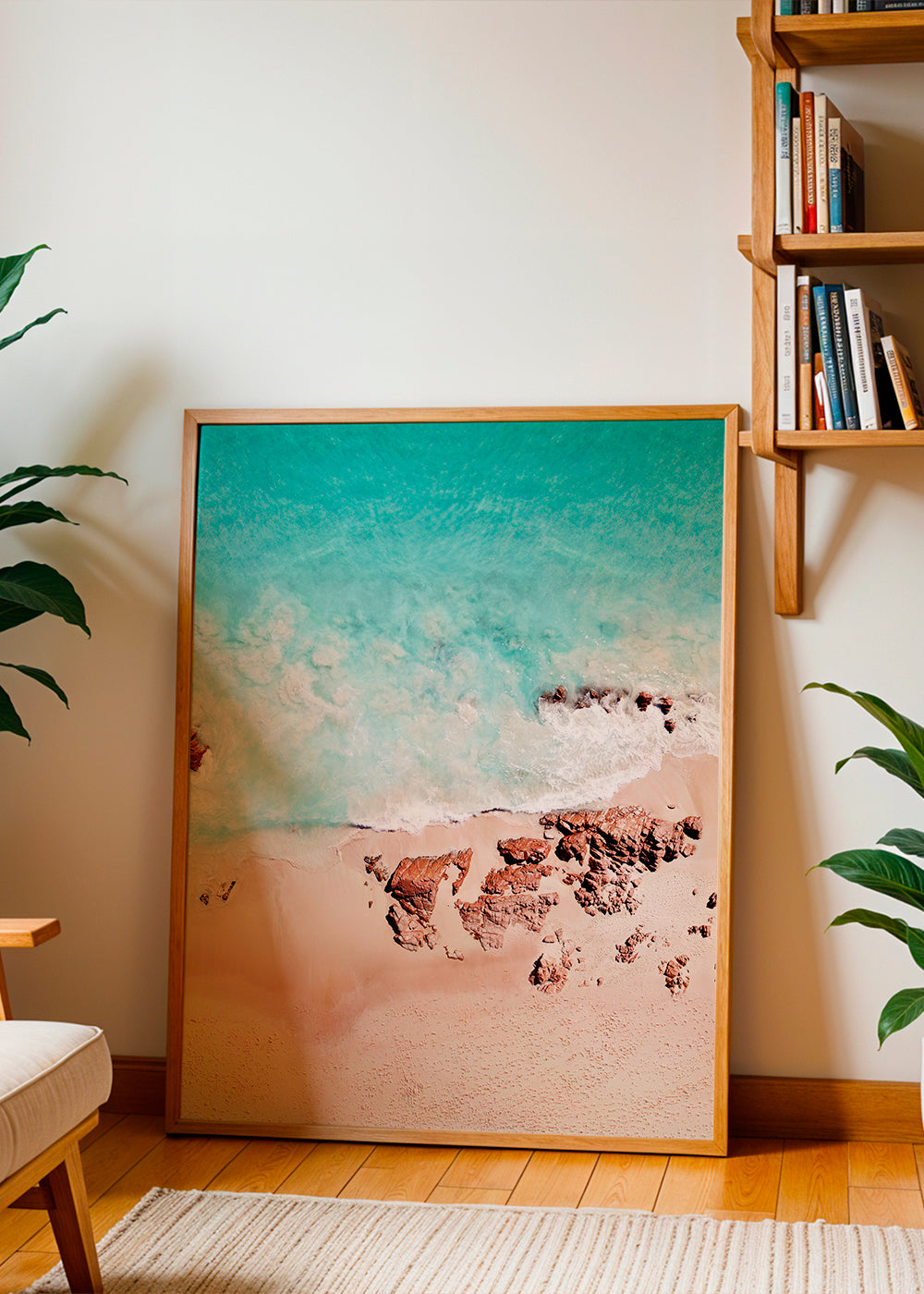 Flygfoto av strand