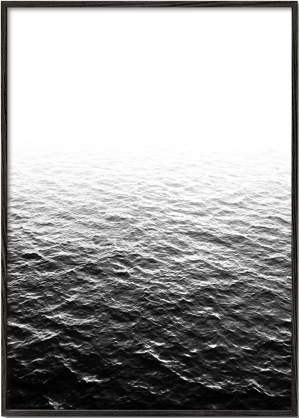 Svartvit fotografi av havet