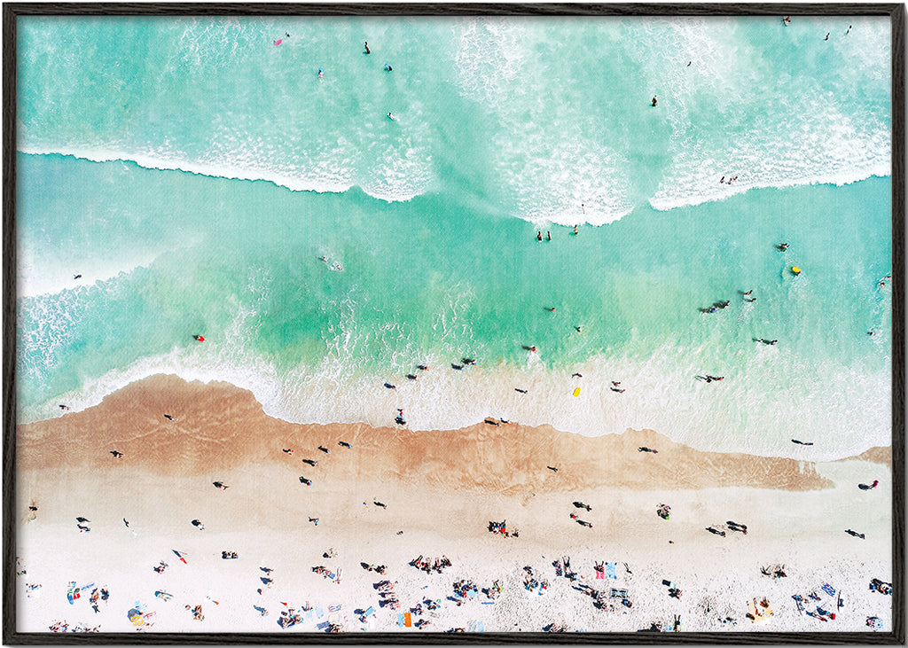 Landskapskonst: flygfoto av turkos strand