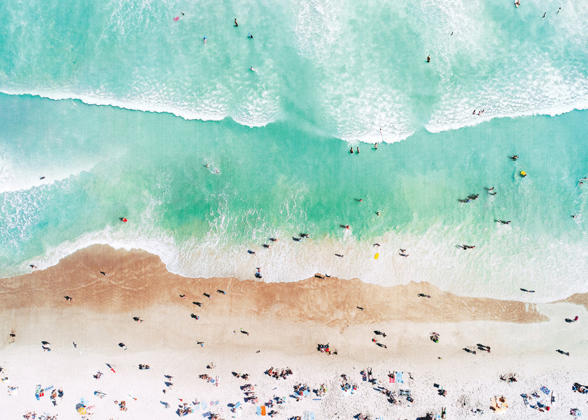 Landskapskonst: flygfoto av turkos strand