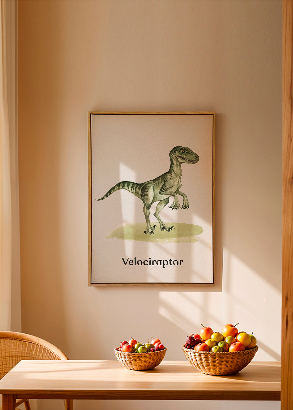 Velociraptor illustration för barn