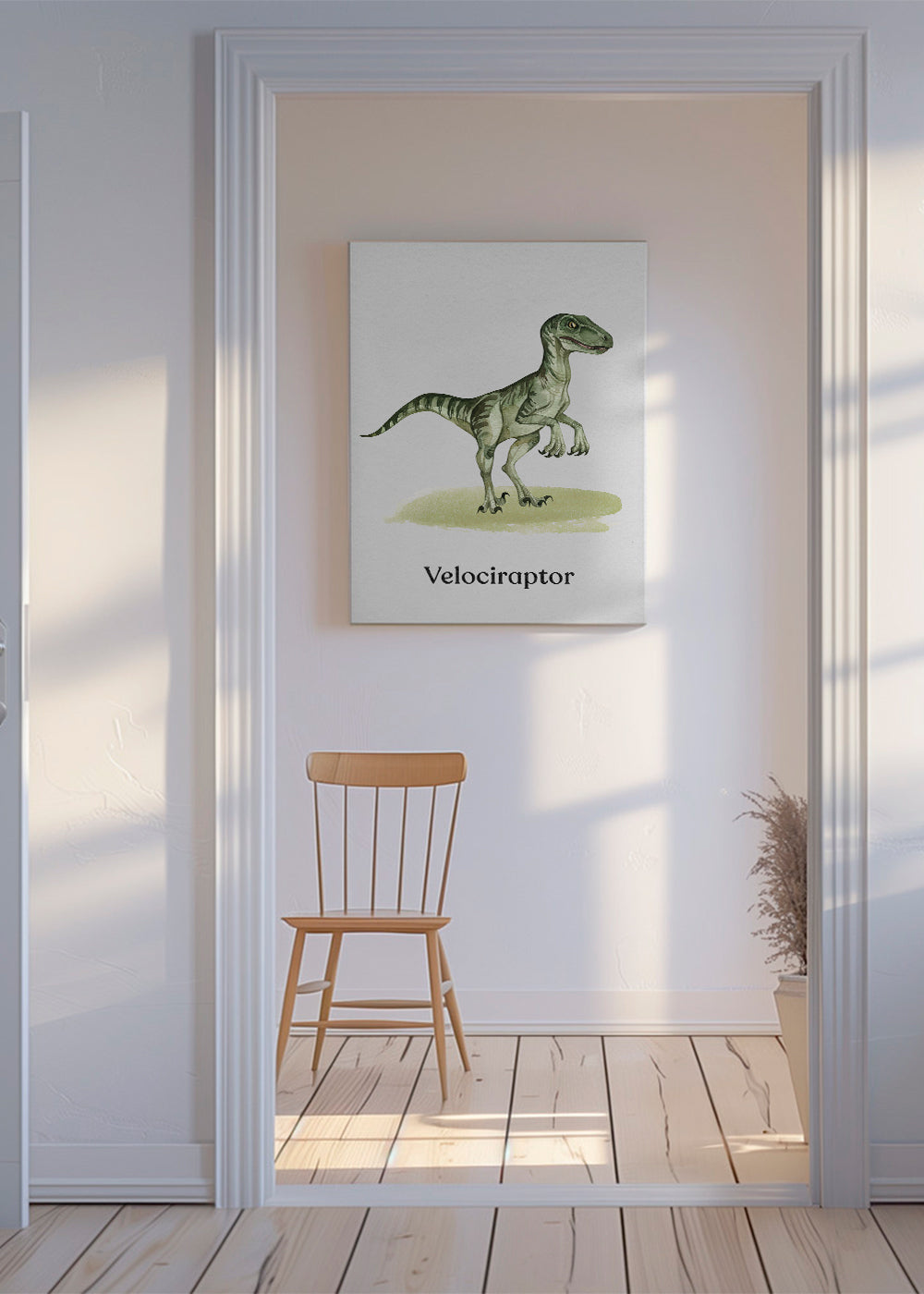 Velociraptor illustration för barn