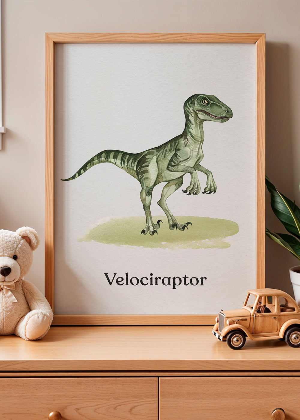 Velociraptor illustration för barn
