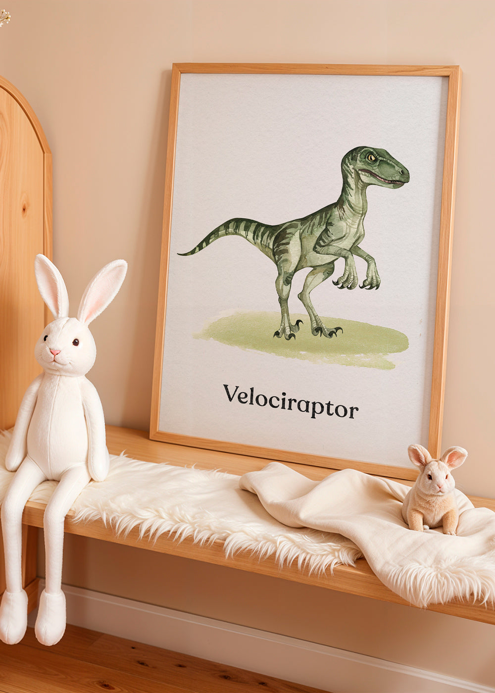 Velociraptor illustration för barn
