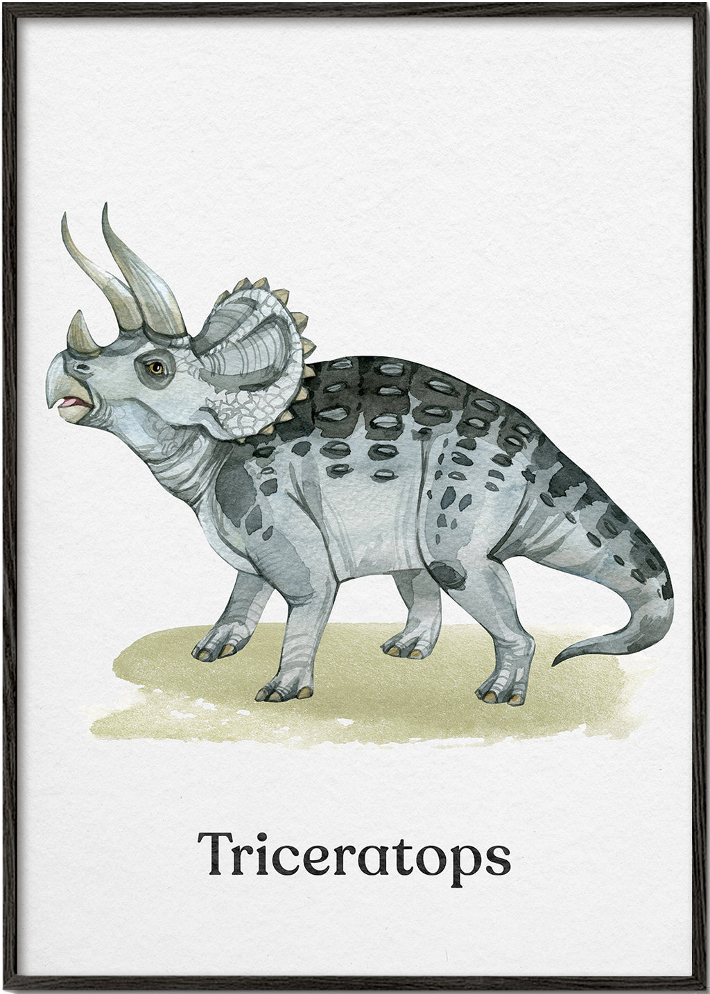 Konstverk Triceratops akvarellillustration