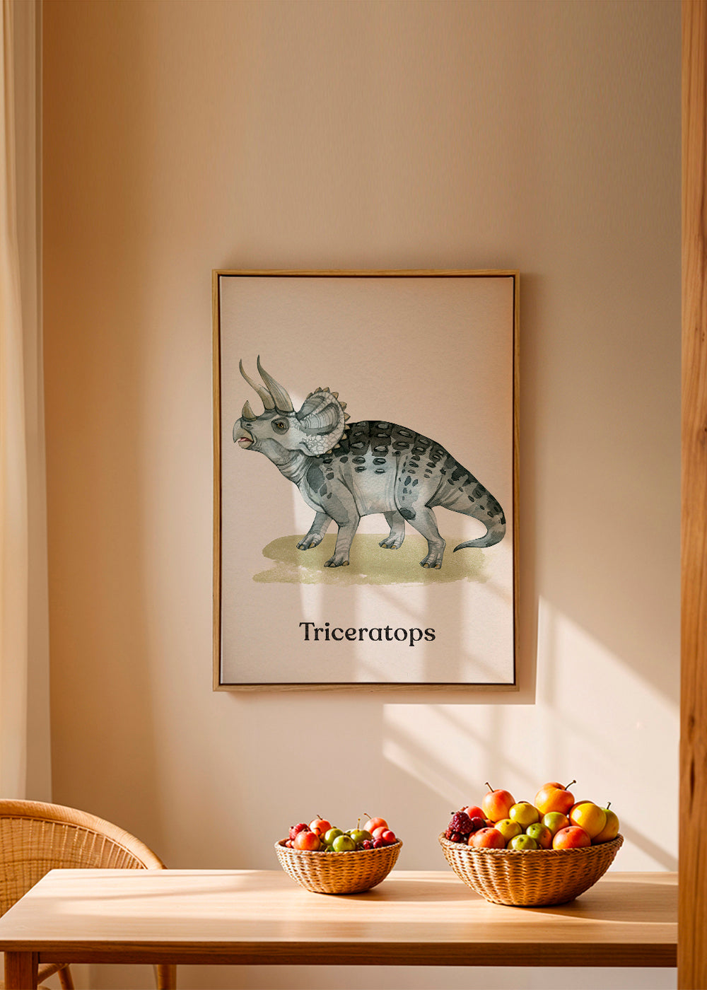 Konstverk Triceratops akvarellillustration