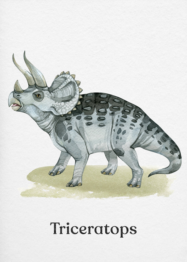 Konstverk Triceratops akvarellillustration