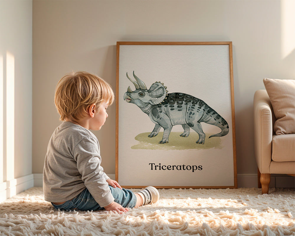 Konstverk Triceratops akvarellillustration