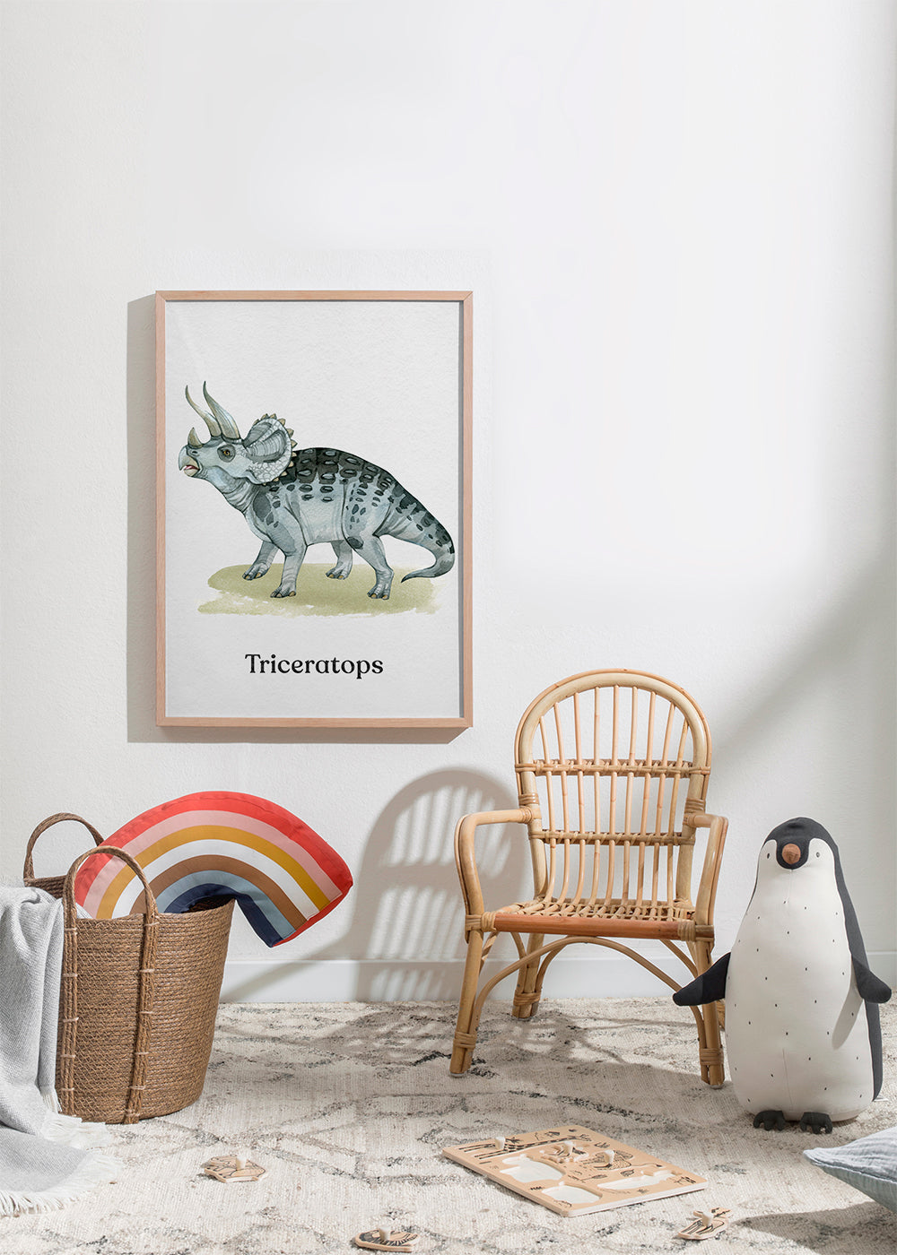 Konstverk Triceratops akvarellillustration