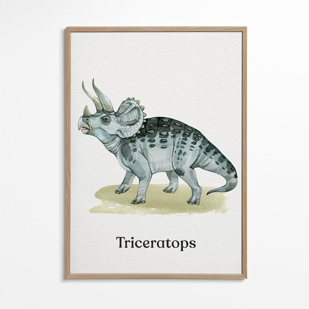 Konstverk Triceratops akvarellillustration