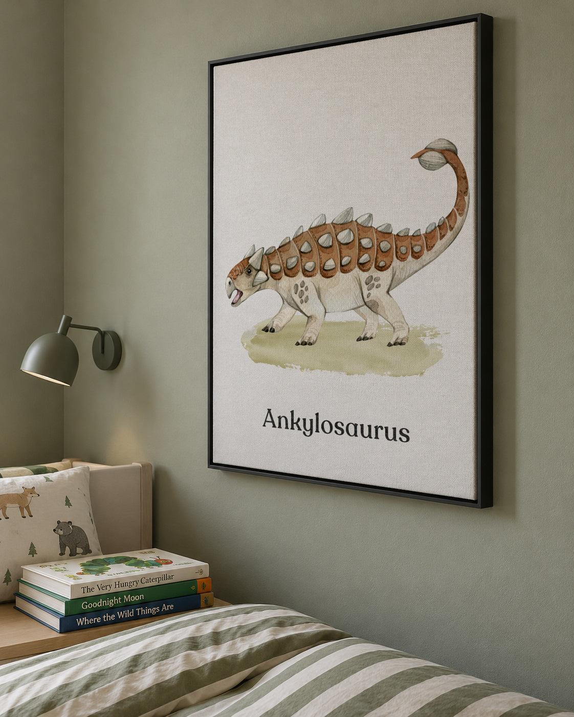 Ankylosaurus - Framed canvas in an interior