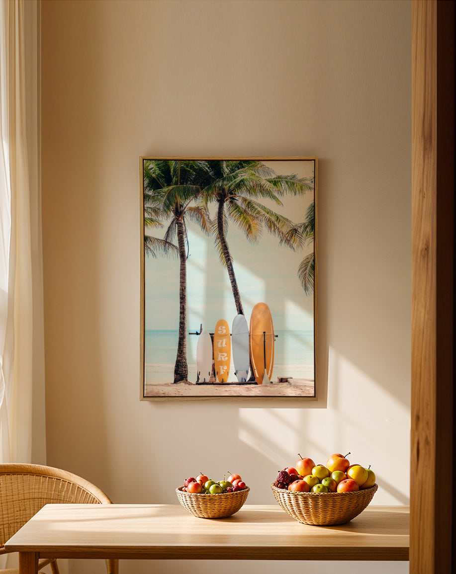 Choose Your Surfboard - Framed canvas in an interior