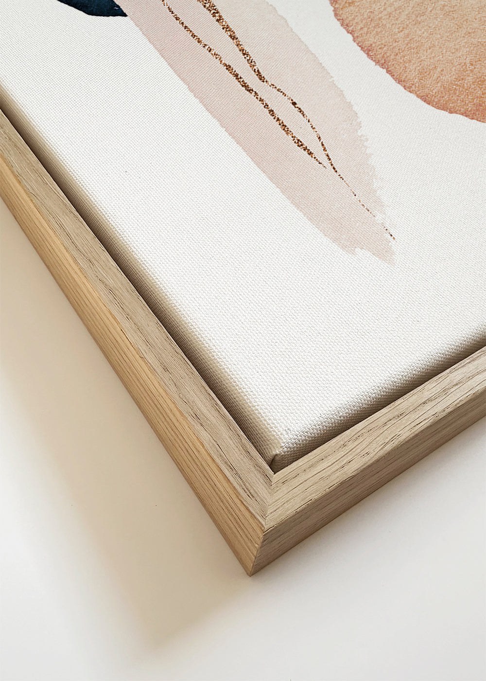 Abstrakt konst akvarell marinblå och beige