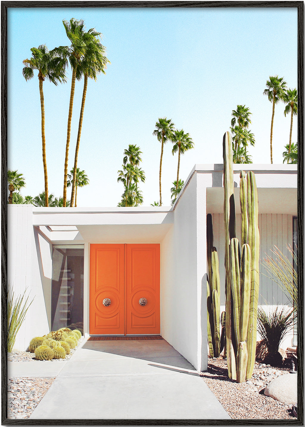 Botanisk poster Palm Springs orange dörr