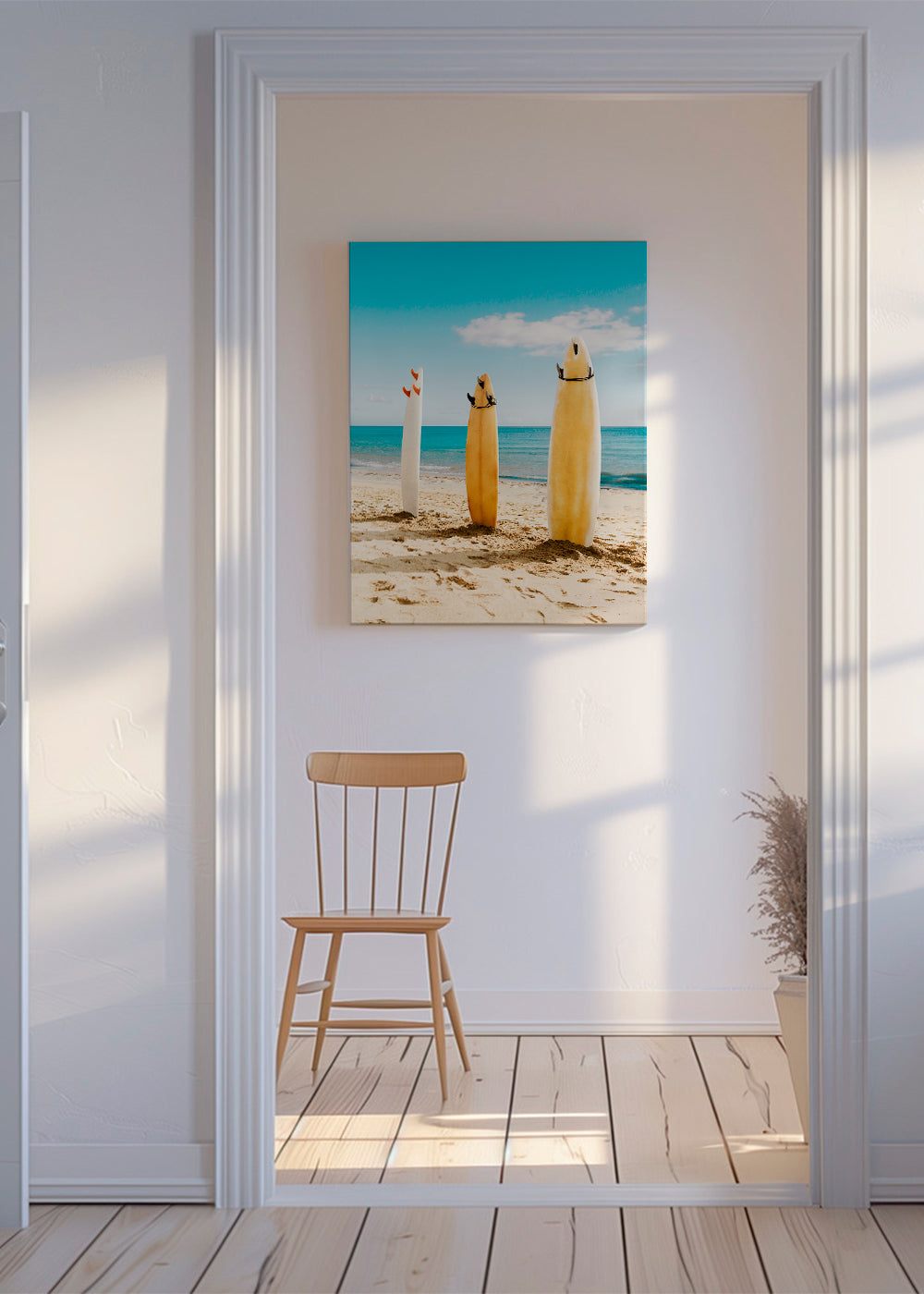 Surfbrädor på solig strand
