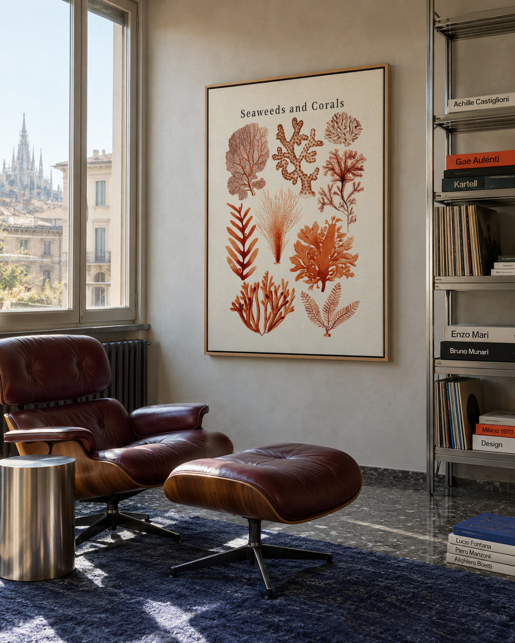 Seaweed & Corals Collection - Framed canvas in an interior