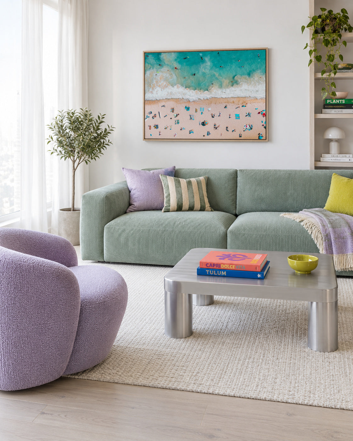 Beach Mood 3 - Framed canvas in an interior