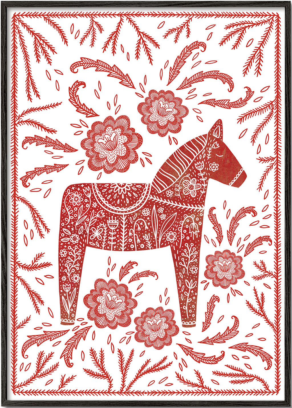Dala-häst röd poster