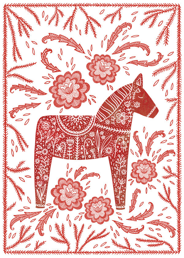 Dala-häst röd poster