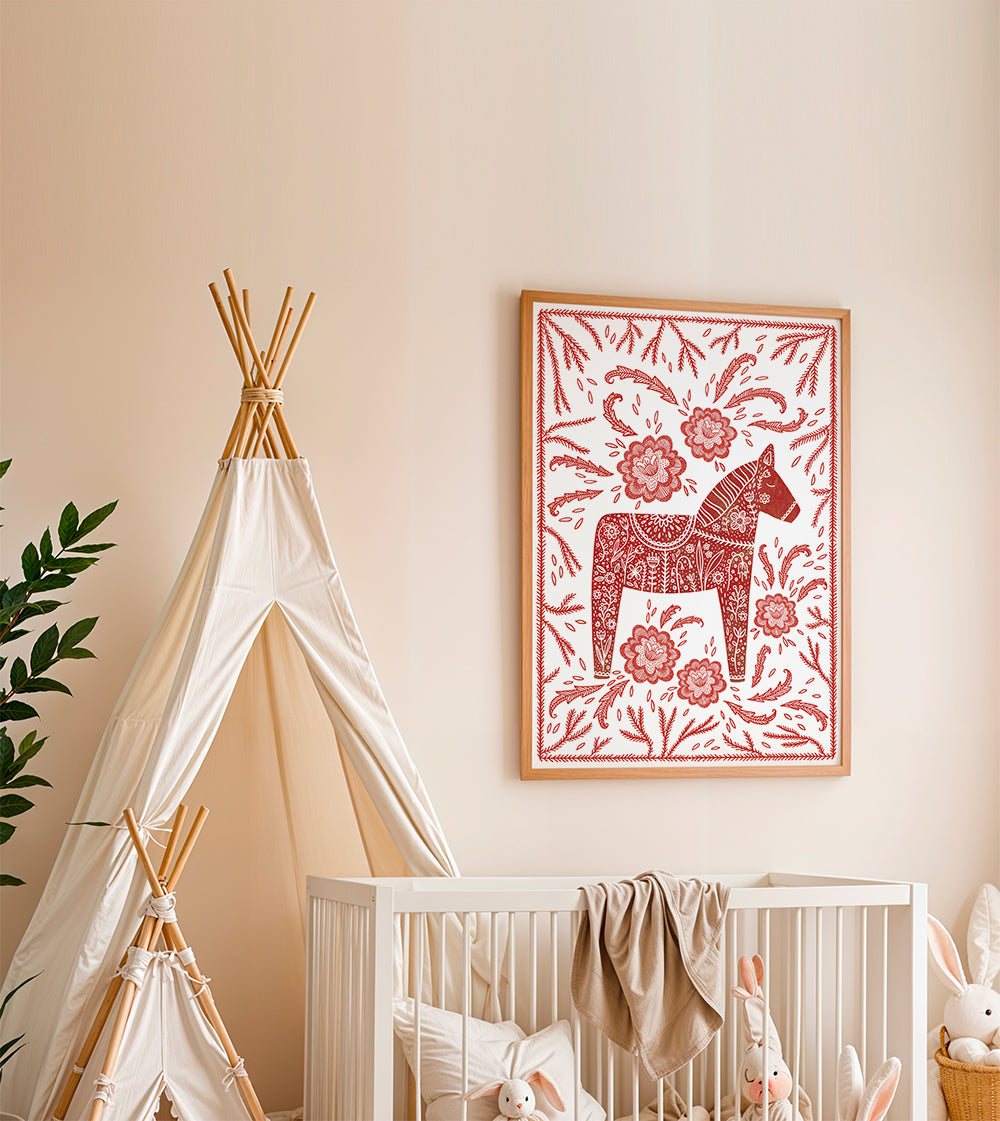 Dala-häst röd poster