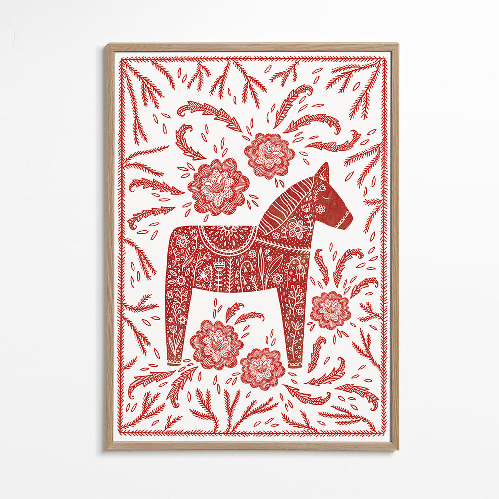Dala-häst röd poster