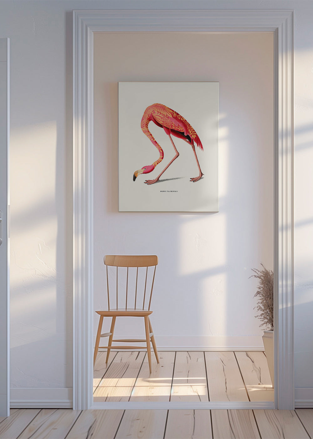 Boho flamingo illustration