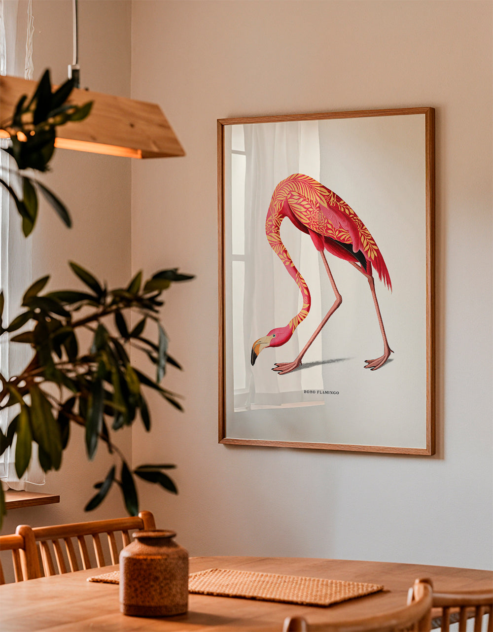 Boho flamingo illustration