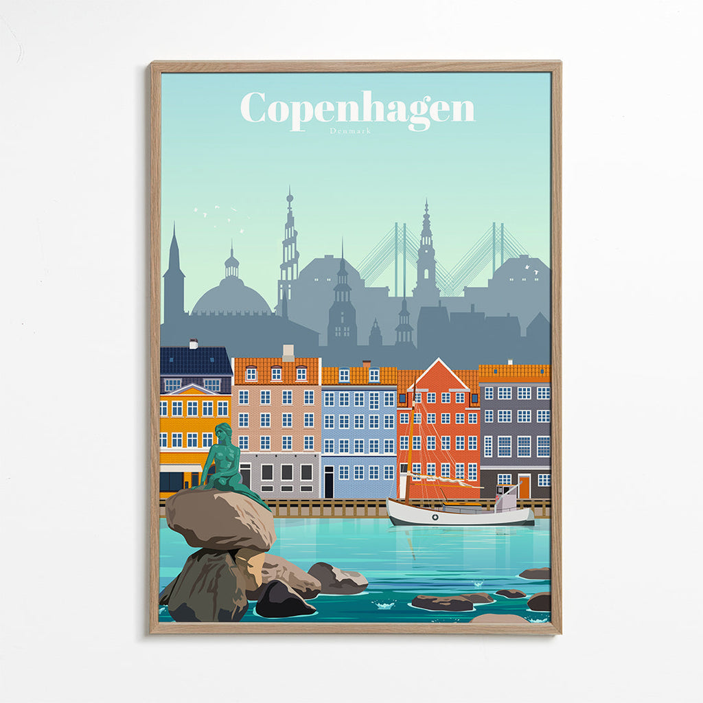 Reseaffisch: Köpenhamn färggiv hamn