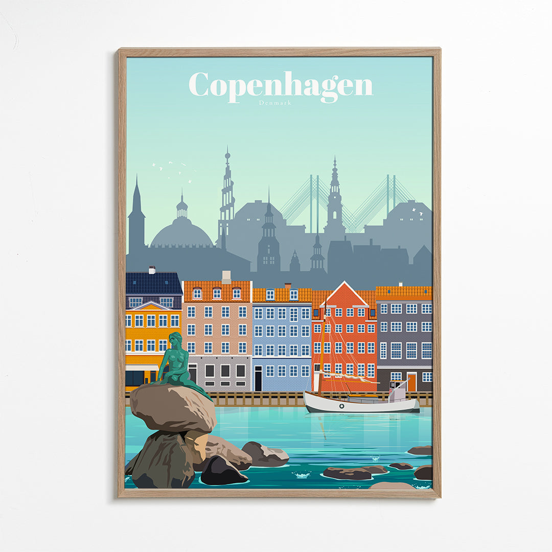 Reseaffisch: Köpenhamn färggiv hamn