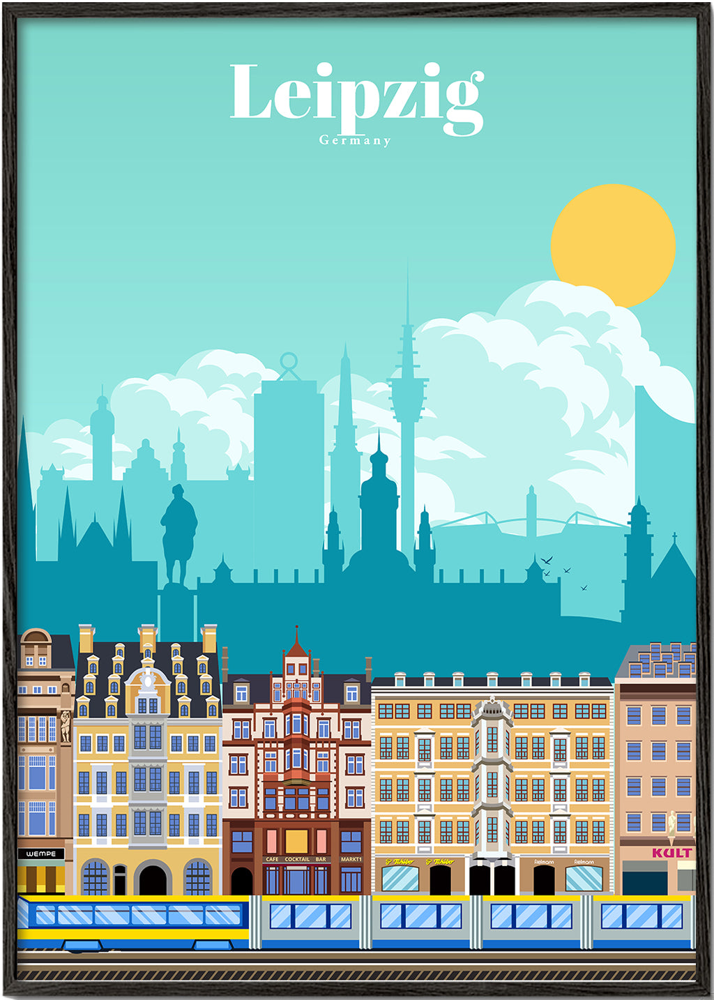 Reseaffisch Leipzig illustration