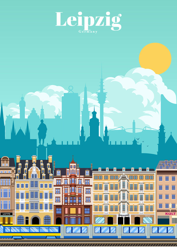Reseaffisch Leipzig illustration