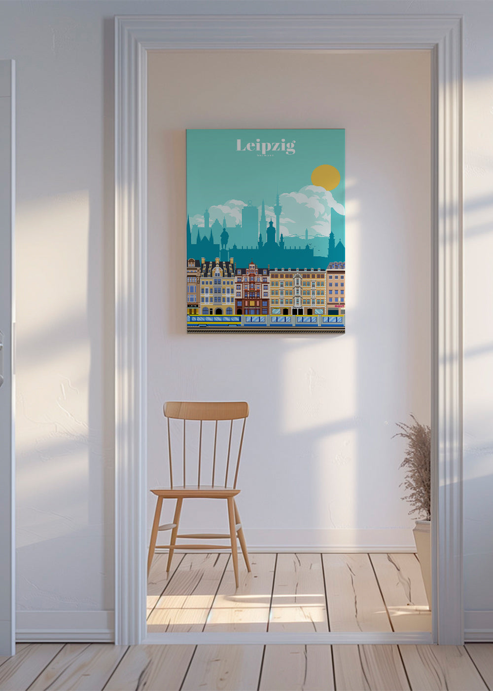 Reseaffisch Leipzig illustration