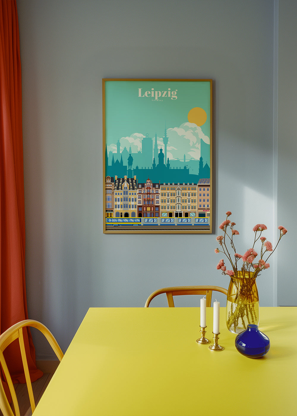 Reseaffisch Leipzig illustration