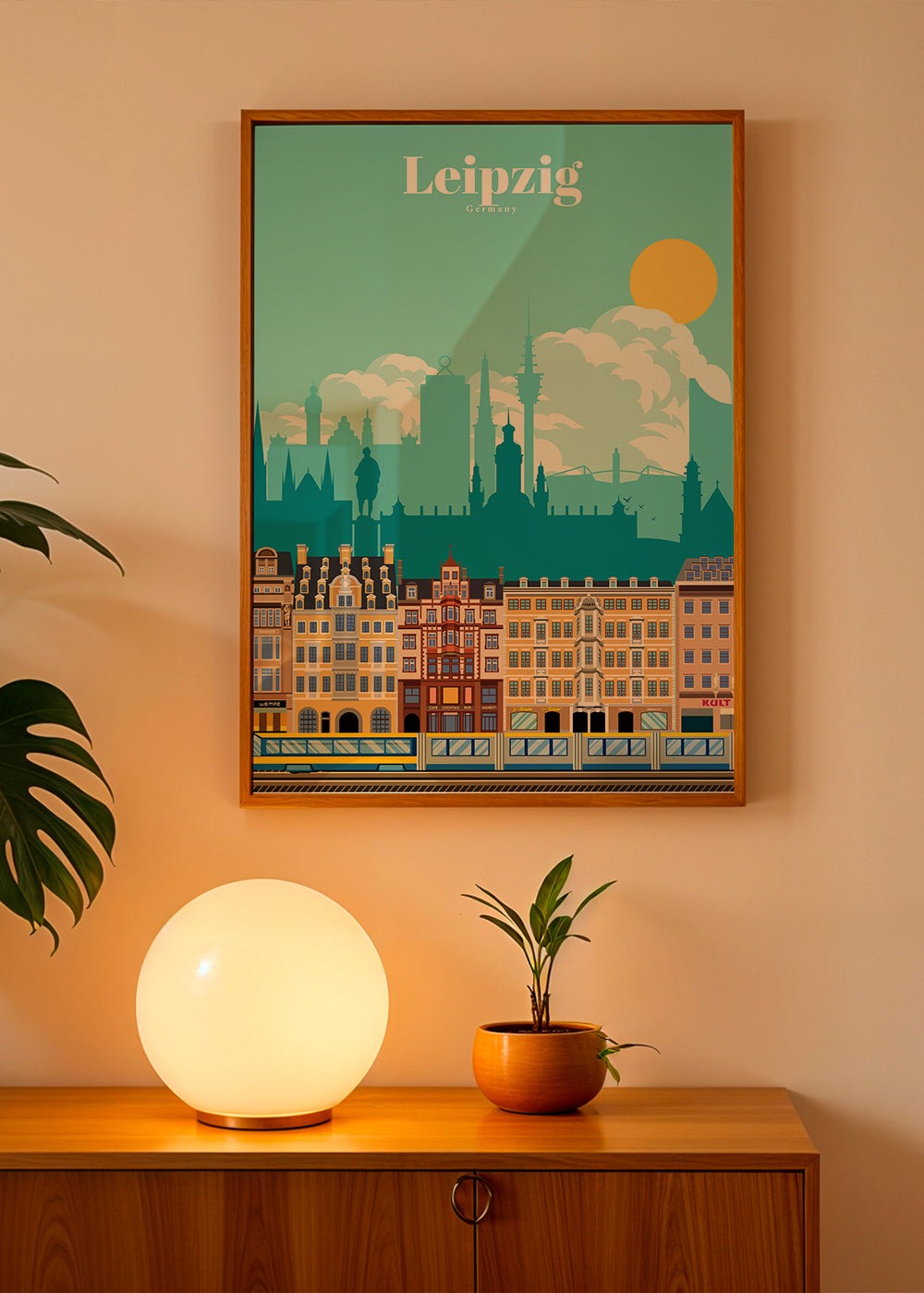 Reseaffisch Leipzig illustration