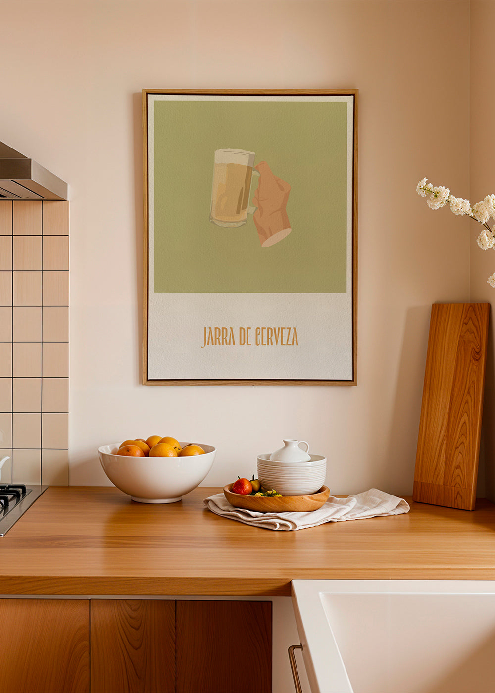 Kökskonst: ölglas illustration