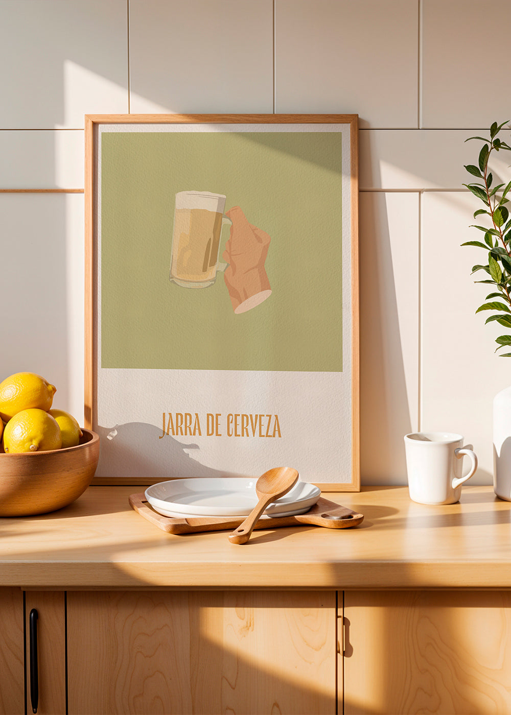 Kökskonst: ölglas illustration