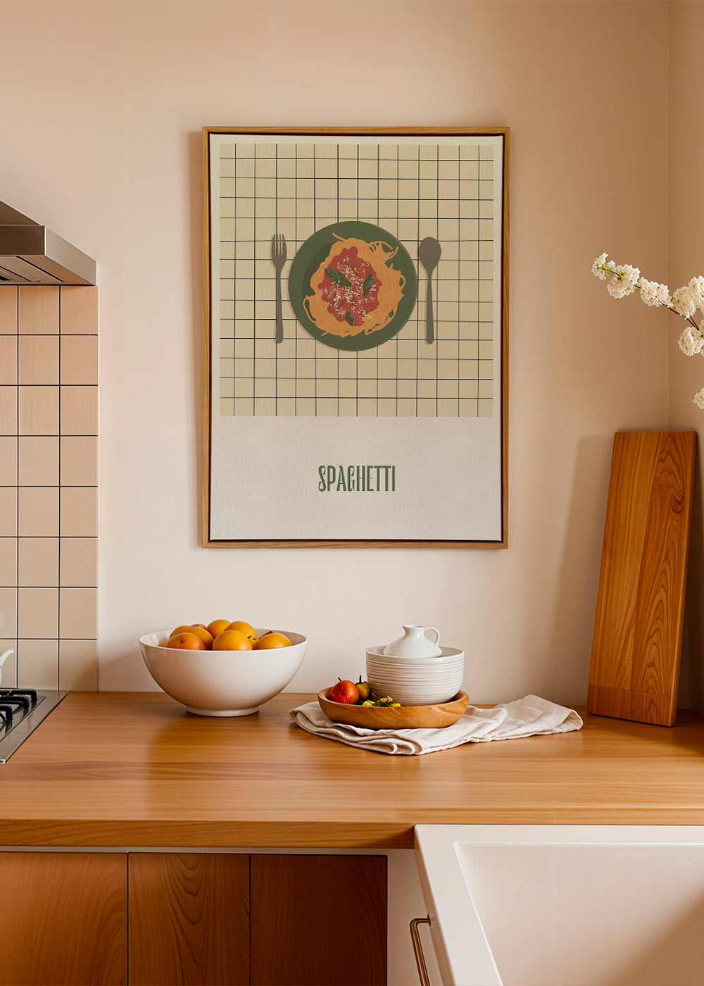 Kökskonst Spaghetti ovanifrån