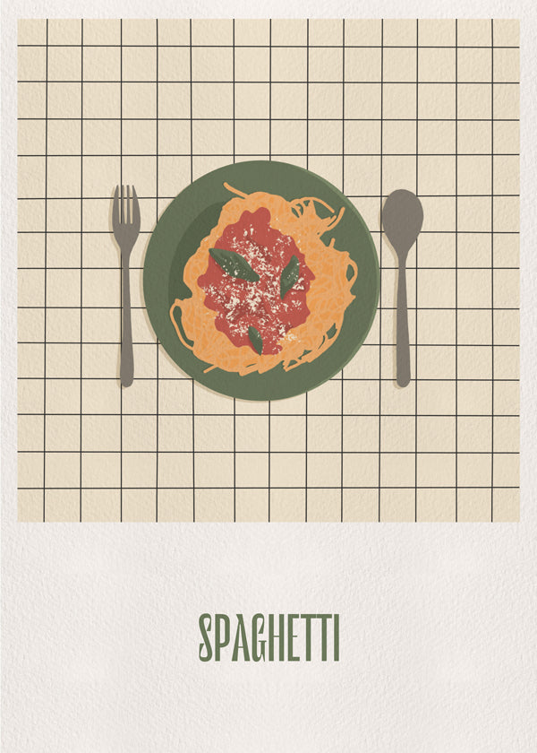 Kökskonst Spaghetti ovanifrån