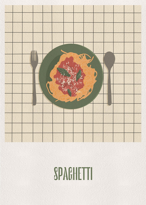 Kökskonst Spaghetti ovanifrån