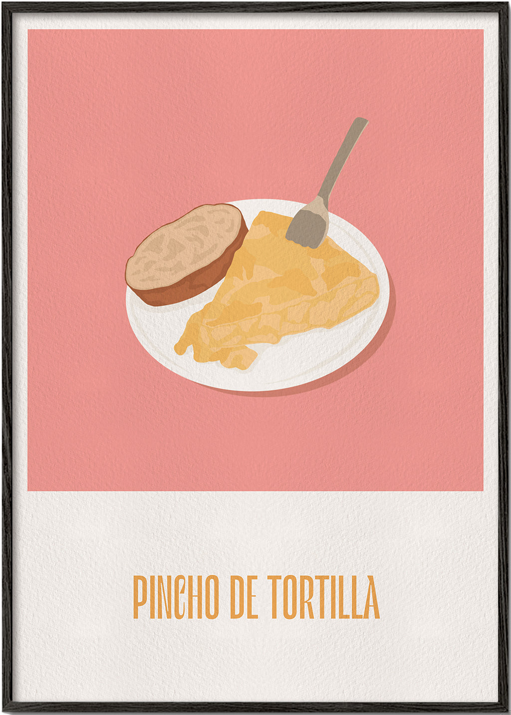 Kökskonst: pincho tortilla på rosa bakgrund