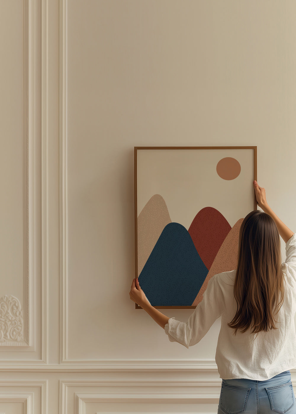 Mountain - Framed poster in an interior