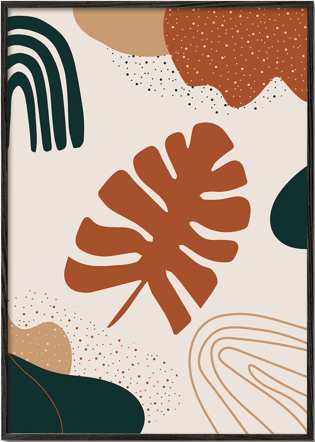 Botanisk print terracotta blad